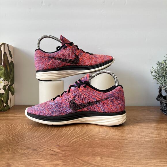 Nike Flyknit Lunar 3 698182-801 Pink Athletic Running Shoes Women's Size US 7 - Picture 5 of 8